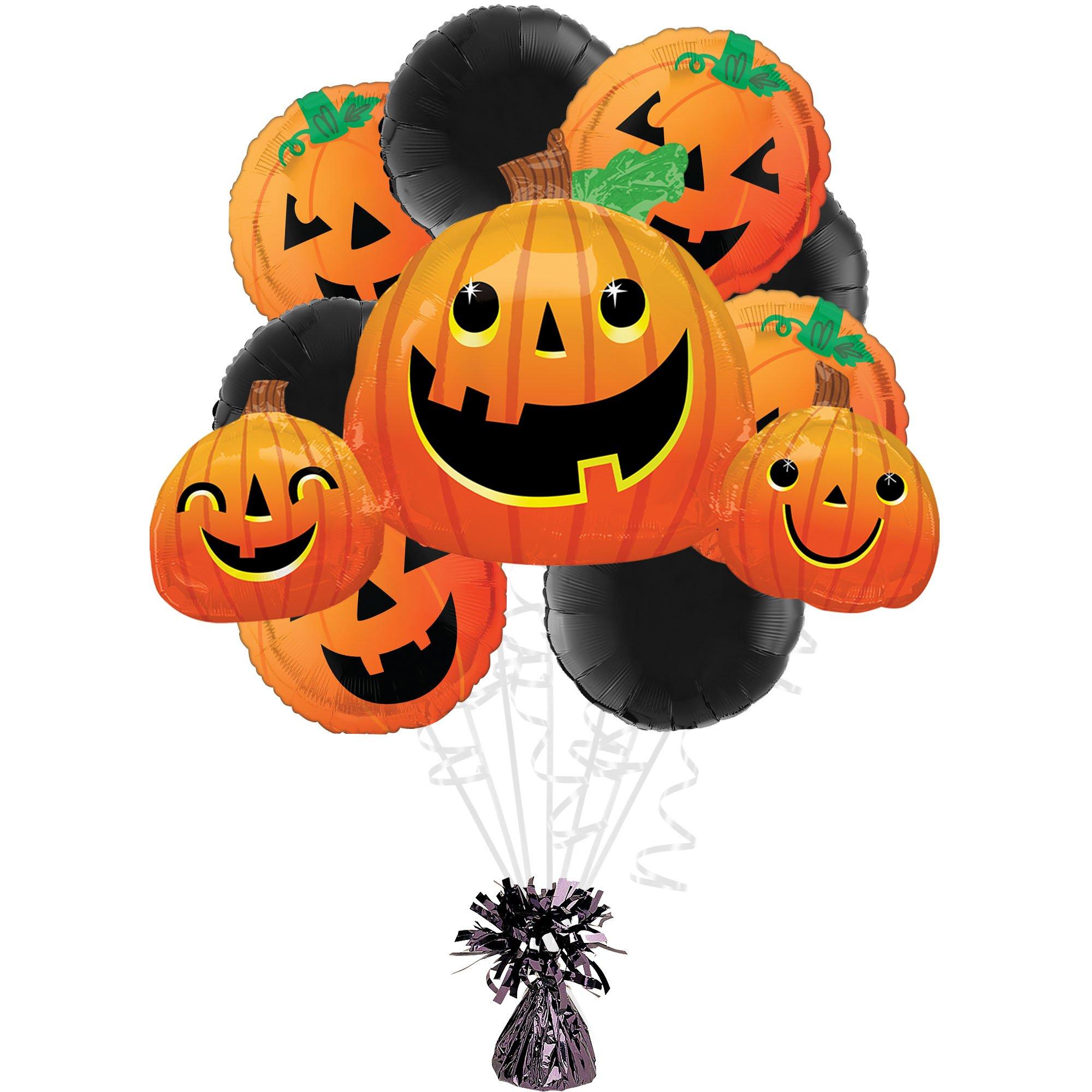 Friendly Jack-o'-Lanterns Halloween Foil Balloon Bouquet